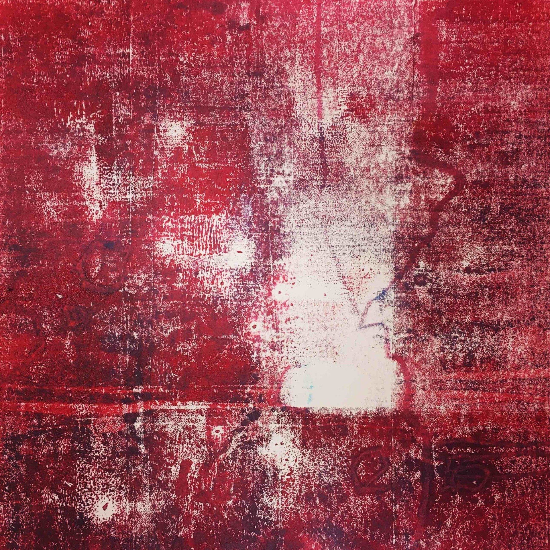 Bild, Gemälde, Siebdruck, Monotypie,  Corona, Kunst, Augsburg, Zahnrad, Uhrwerk, Tanz, Virus , Figur, Hamster, Chronik, Elisabeth Ernicke-Goßner, Elisergo