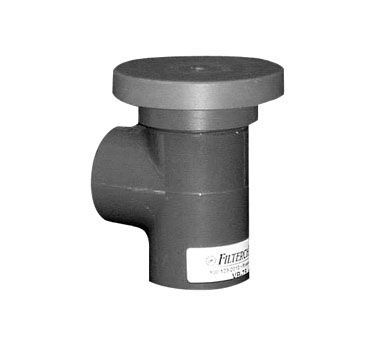 A close up of a plastic valve with a handle on a white background.