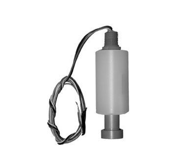 A close up of a float switch on a white background.