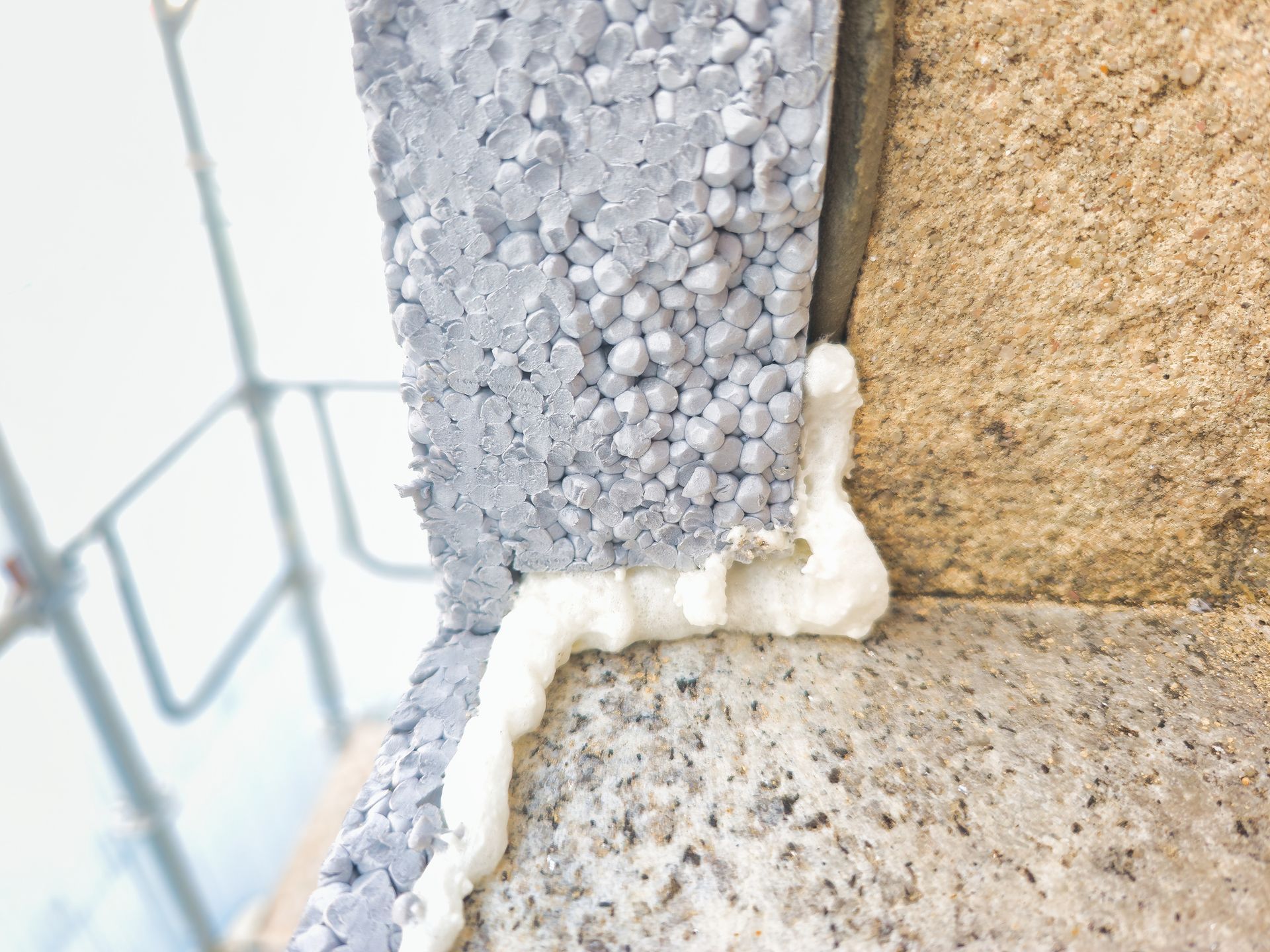 Application of polyethane foam, to seal the insulation panels. Application of polyethane foam, to seal the insulation panels.