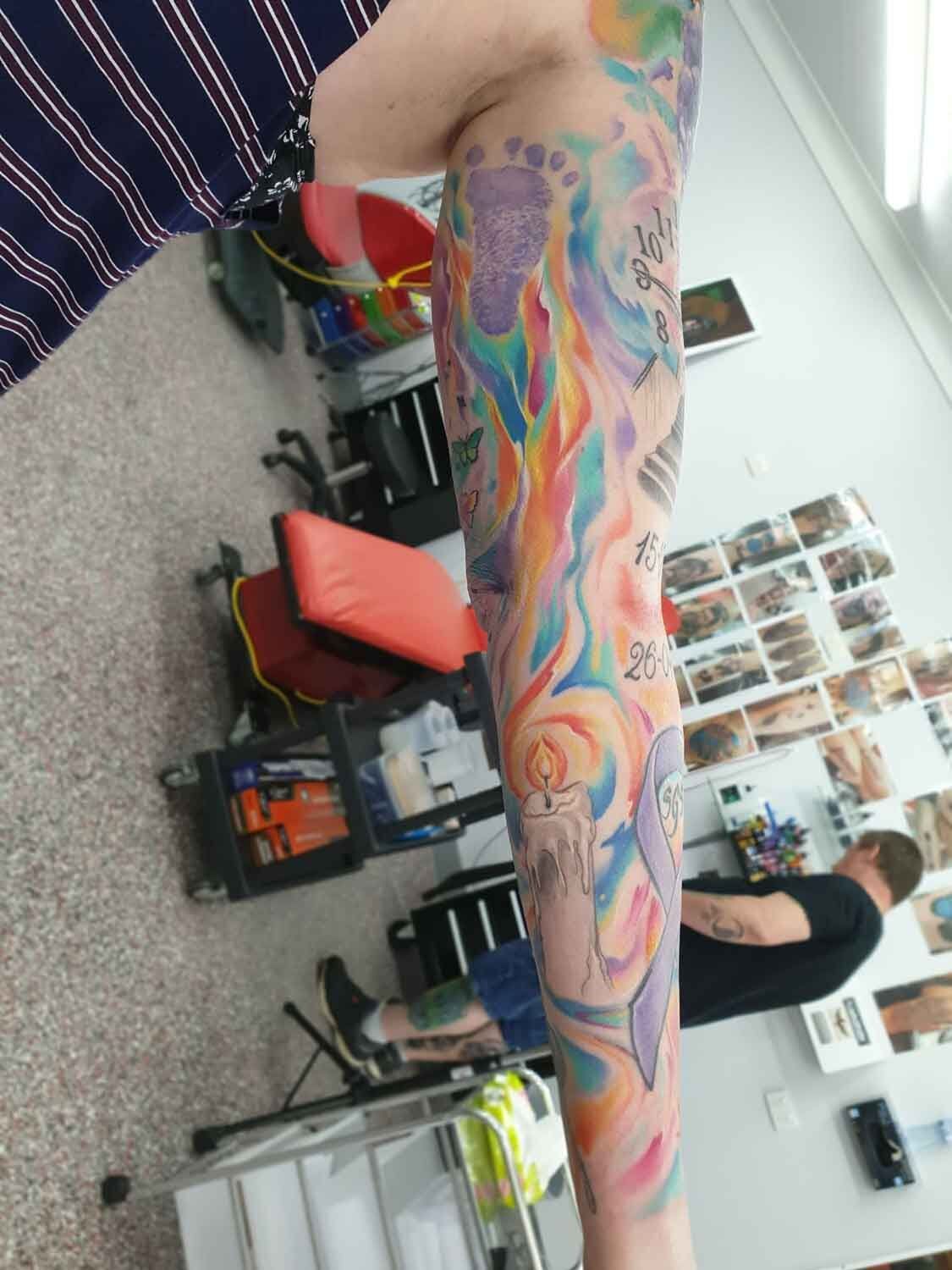 Colourful Tattoo Design On Arm - Tattoo in Kawana, QLD