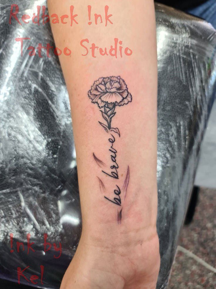 Redback Ink Be Brave Flower Tattoo - Tattoo Studio in Kawana, QLD