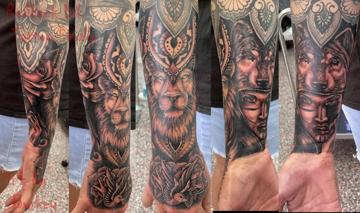 Completed Arm Sleeve - Tattoo Studio in Kawana, QLD