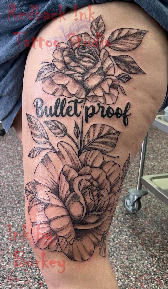 Redback Ink Bullet Proof Flower Tattoo - Tattoo Studio in Kawana, QLD