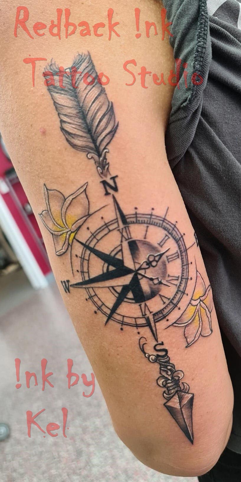 Redback Ink Compass Tattoo - Tattoo Studio in Kawana, QLD
