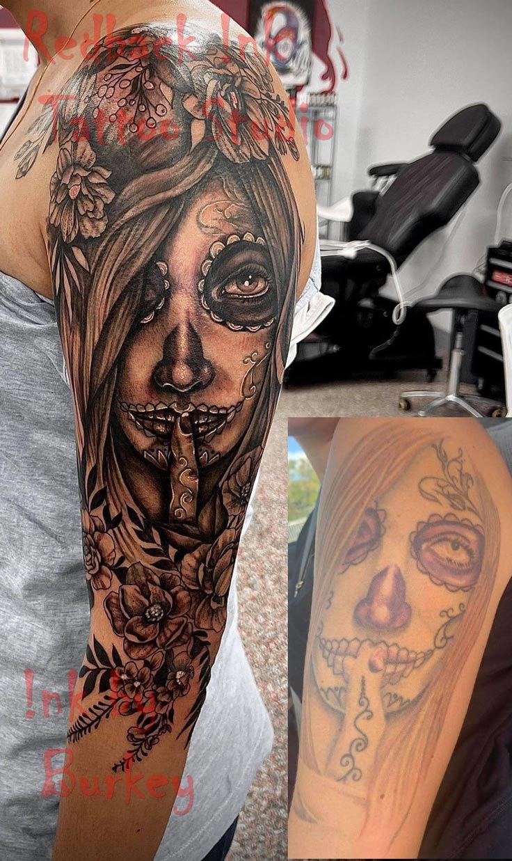 Day of the Dead Cover Up Tattoo - Tattoo Studio in Kawana, QLD