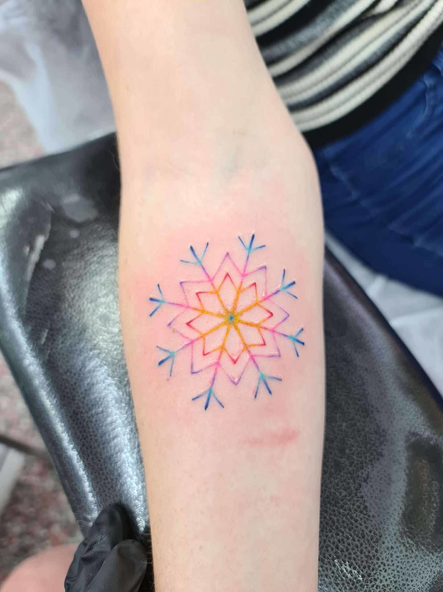Minimalist Snowflakes Design - Tattoo Studio in Kawana, QLD
