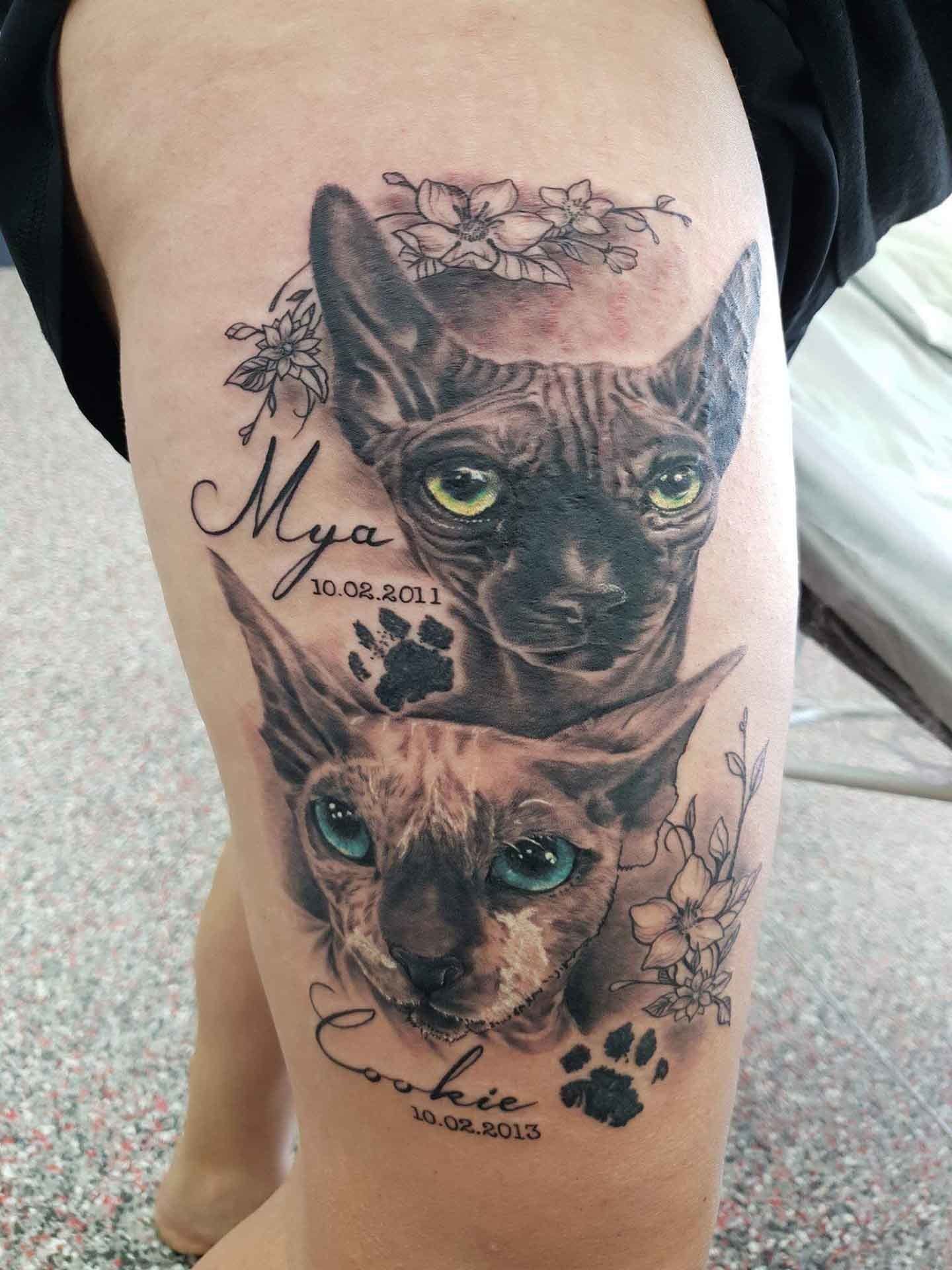 Two Cats Tattoo Design - Tattoo Studio in Kawana, QLD