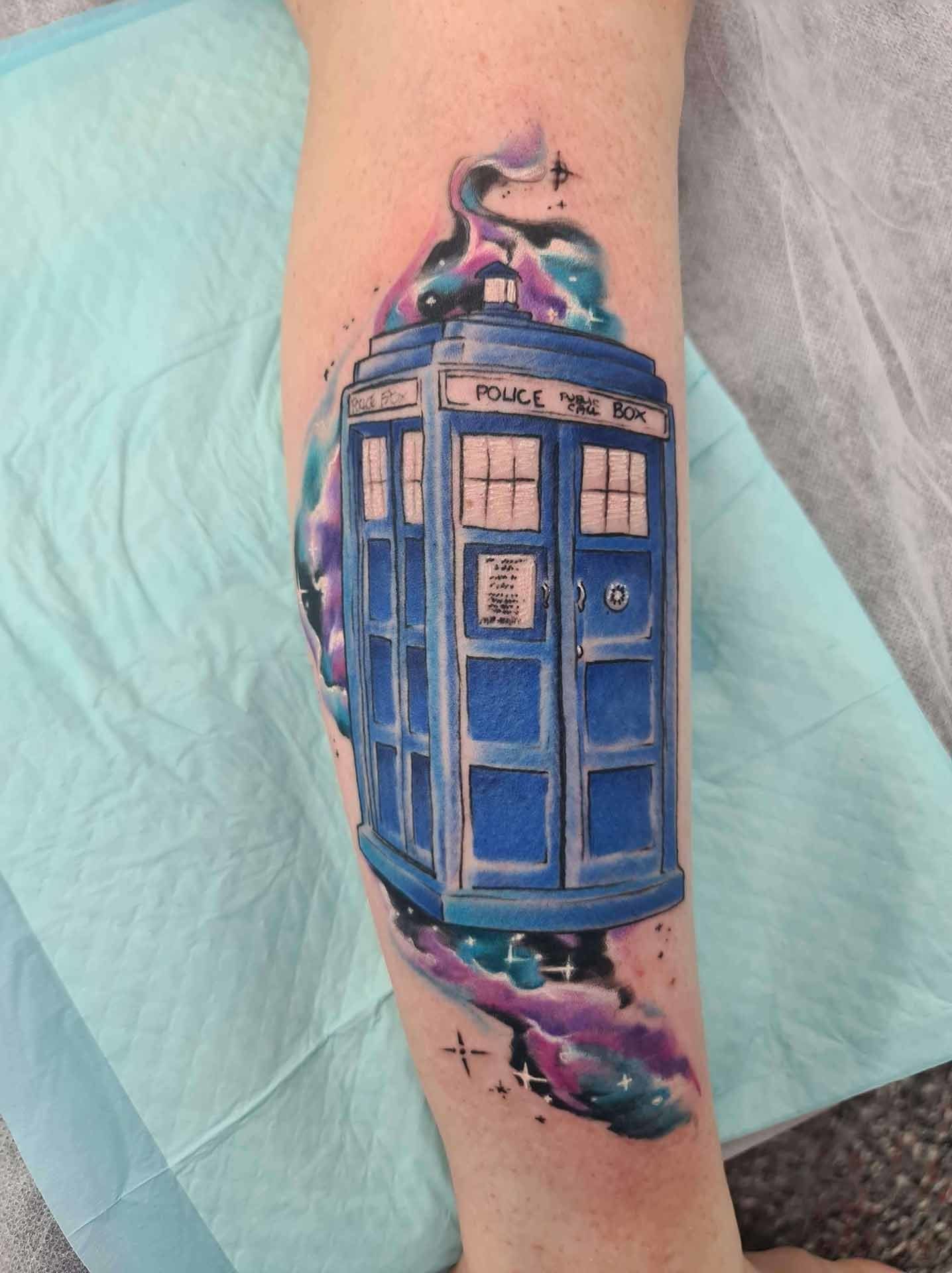 Phone Booth Tattoo Design - Tattoo Studio in Kawana, QLD
