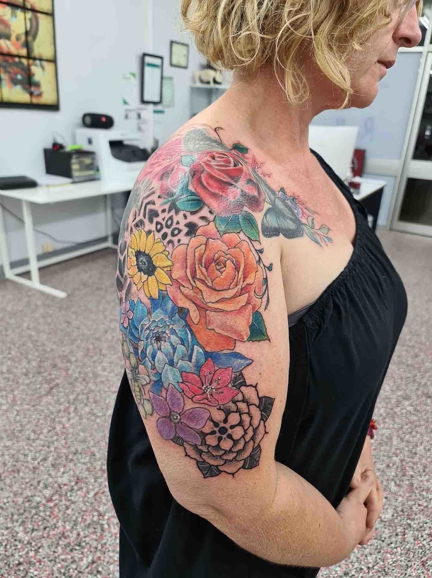 Flowers Tattoo Design - Tattoo Studio in Kawana, QLD
