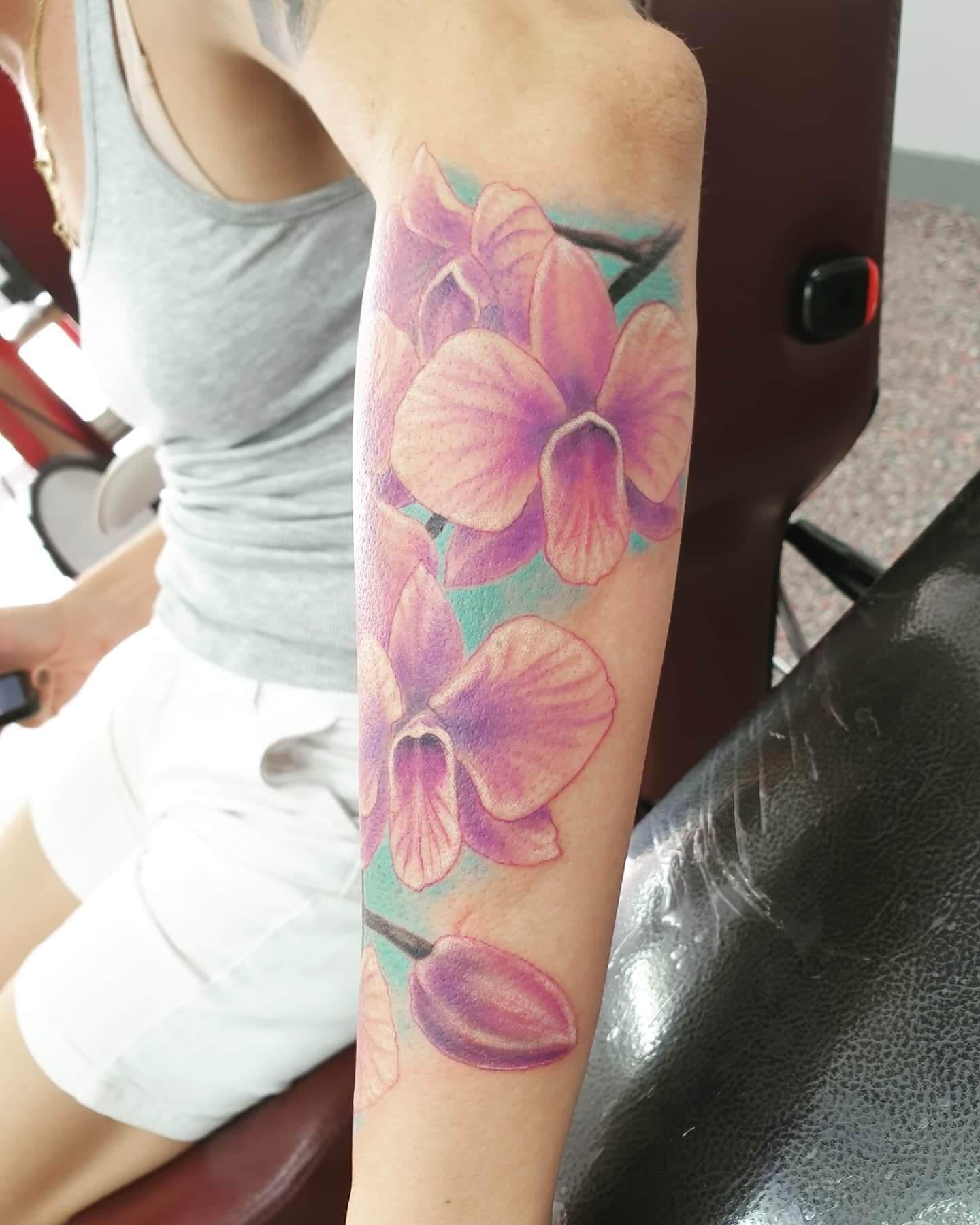 Flower Tattoo on Arm - Tattoo Studio in Kawana, QLD