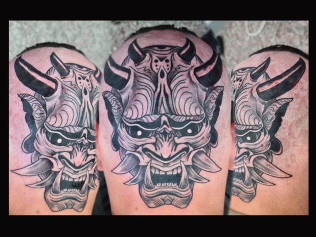 Japanese Oni Mask Tattoo - Tattoo Studio in Kawana, QLD
