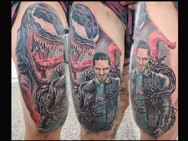 Marvel Venom and Eddie Brock Tattoo - Tattoo Studio in Kawana, QLD