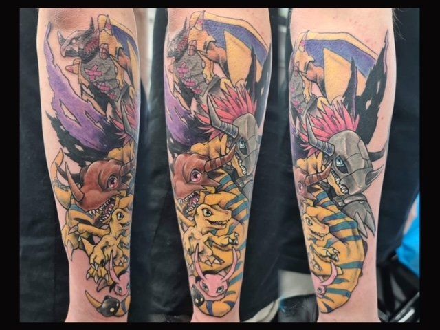 Custom Digimon Art Tattoo - Tattoo Studio in Kawana, QLD