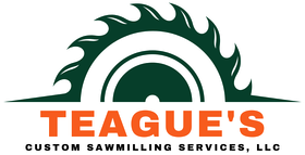 The logo for teague 's custom sawmilling services llc