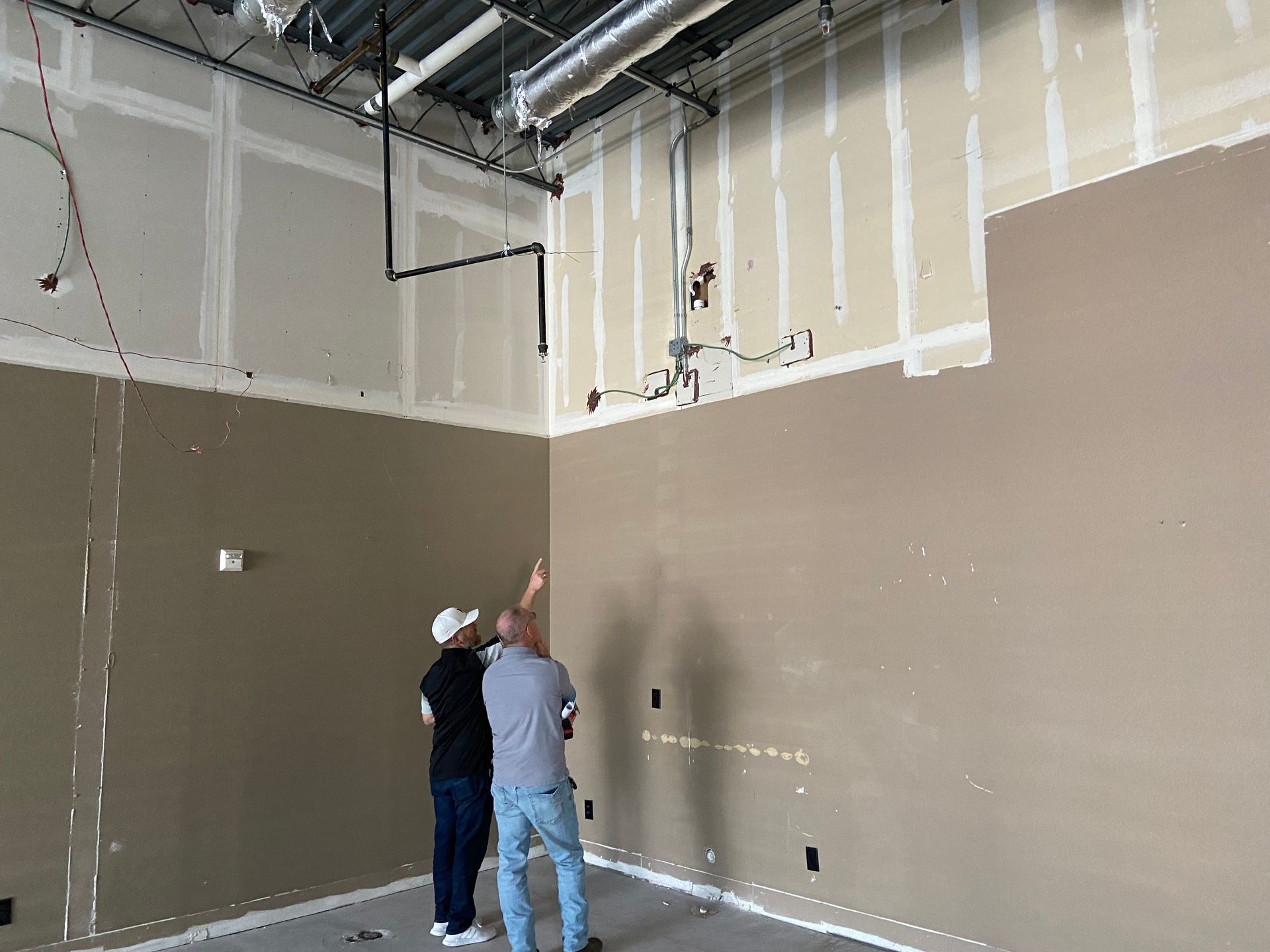 Green Wires on Back Wall: Before