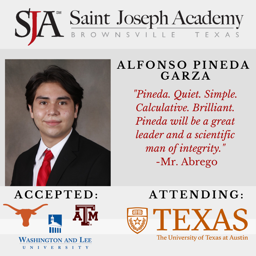 A saint joseph academy ad for alfonso pineda garza