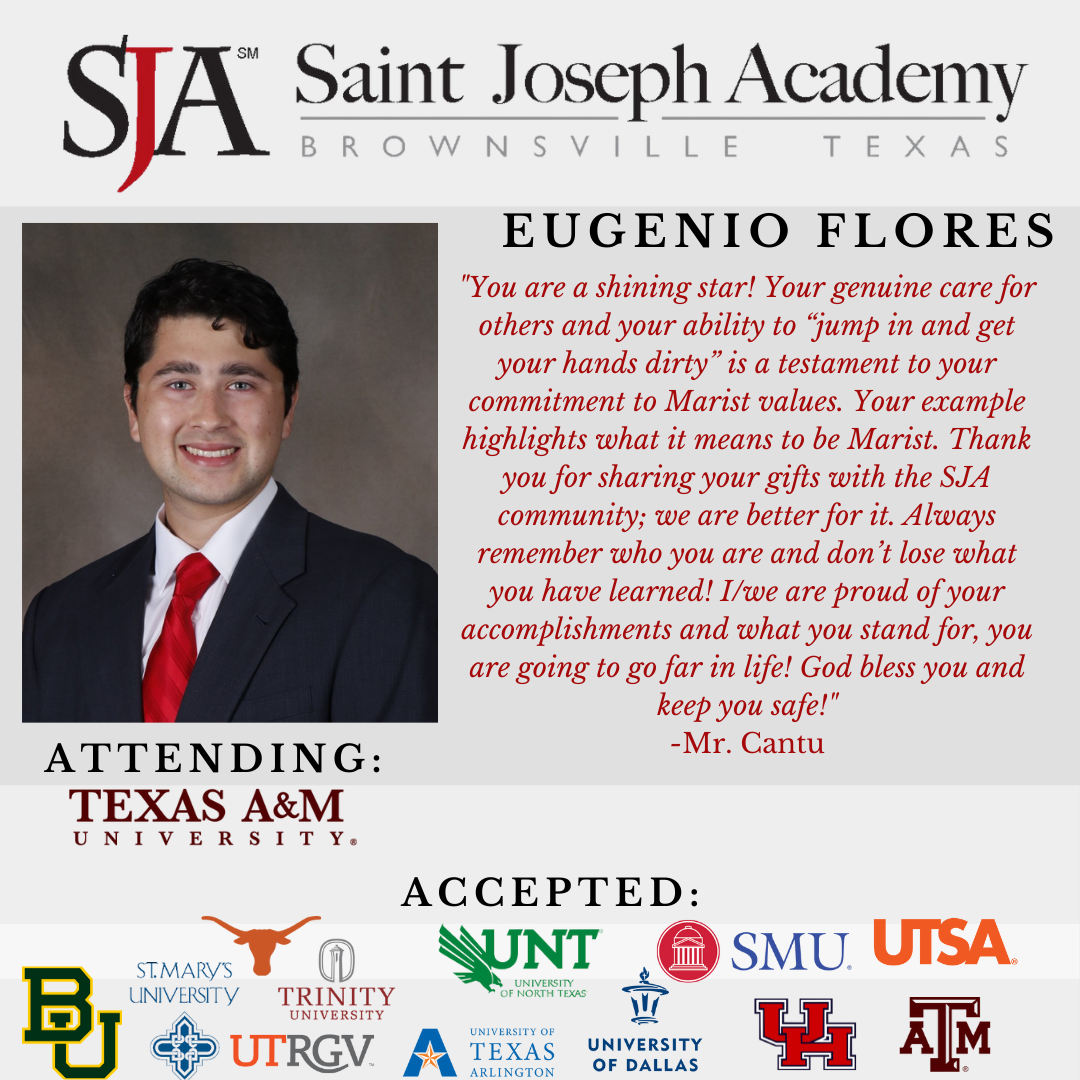 A poster for the saint joseph academy in brownsville texas