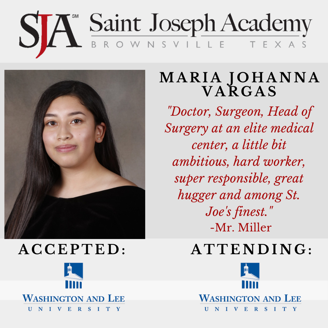 A saint joseph academy advertisement for maria johanna vargas