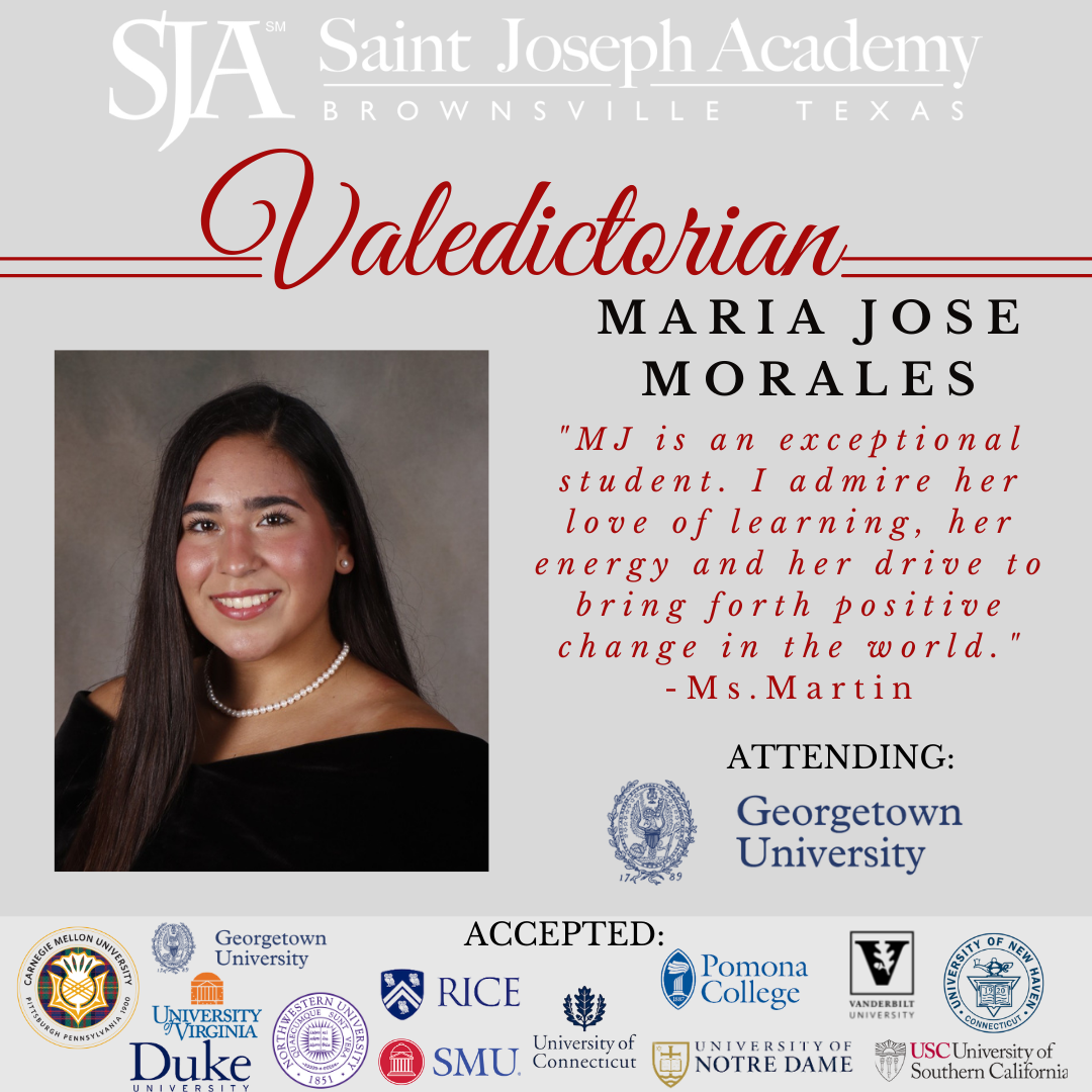 A poster for maria jose morales from saint joseph academy