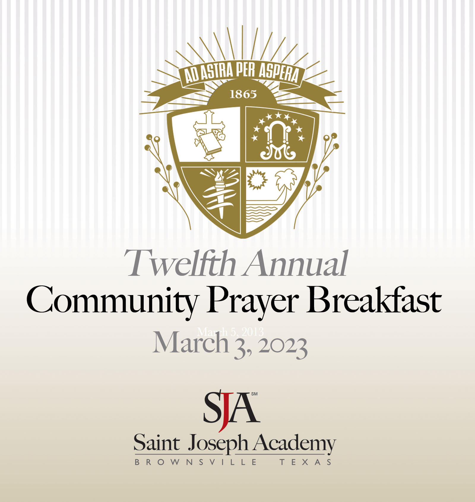 A poster for the twelfth annual community prayer breakfast