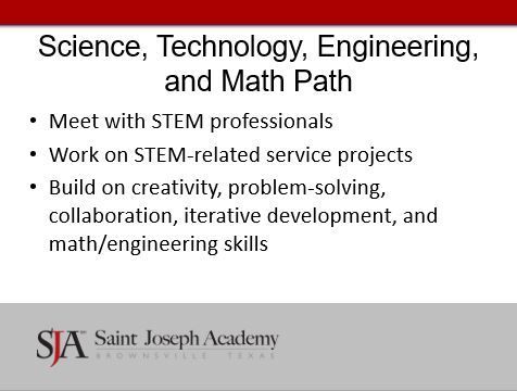A presentation about science , technology , engineering , and math path