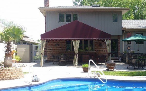 Maroon colored Patio Covers - Awning in Evergreen Park, IL