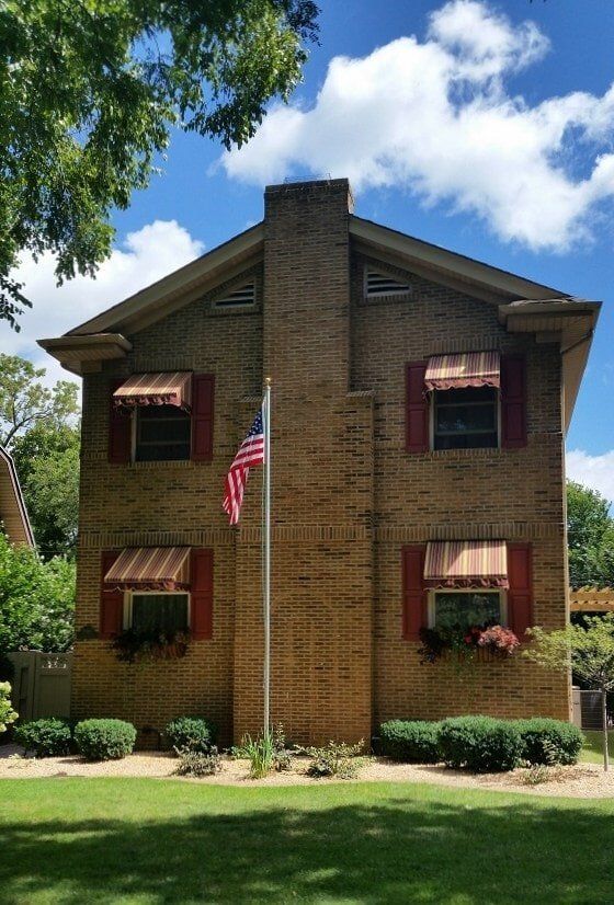 Maroon Striped Shutters - Awning in Evergreen Park, IL