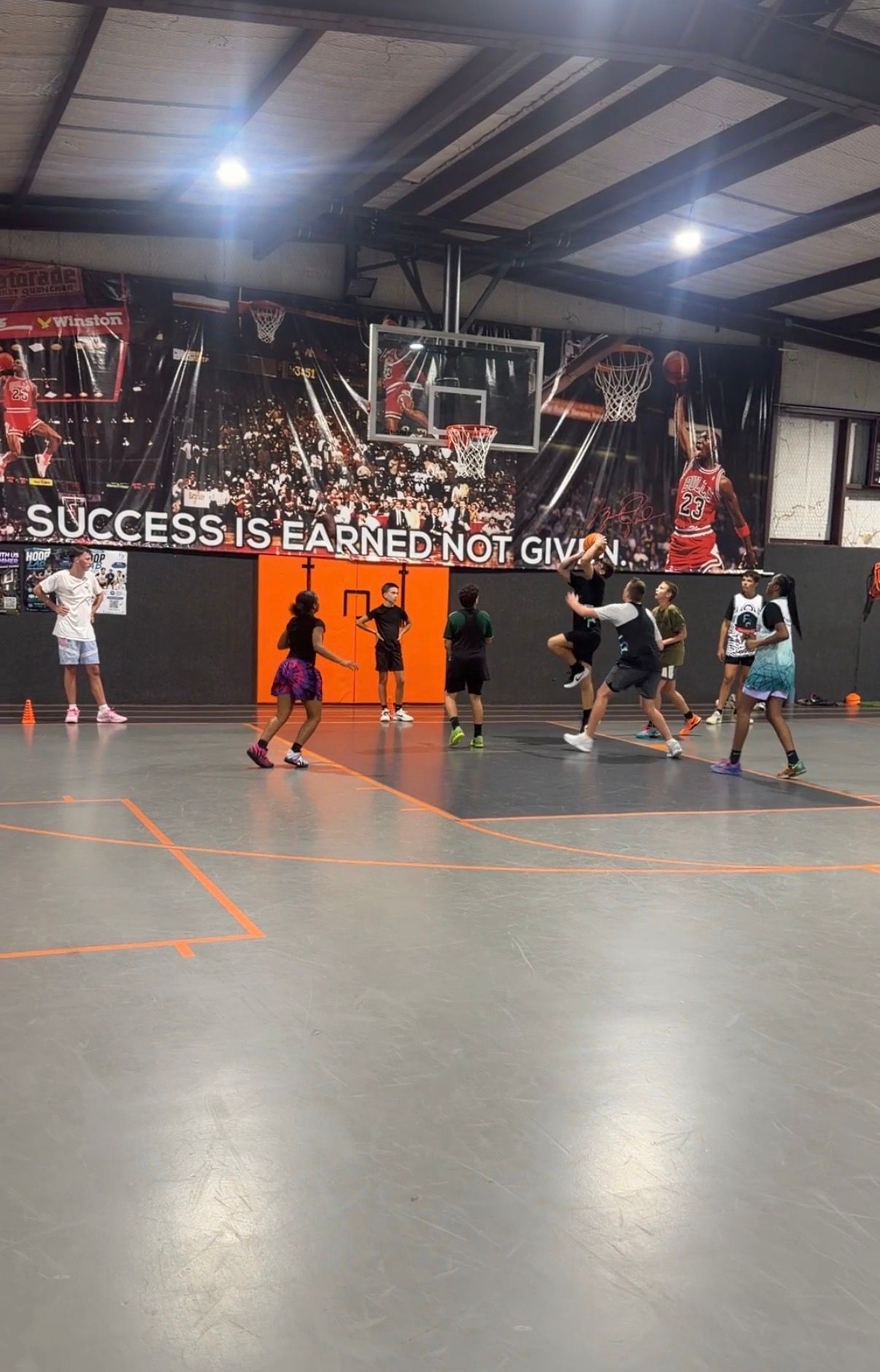 Indoor basketball game during NYAL