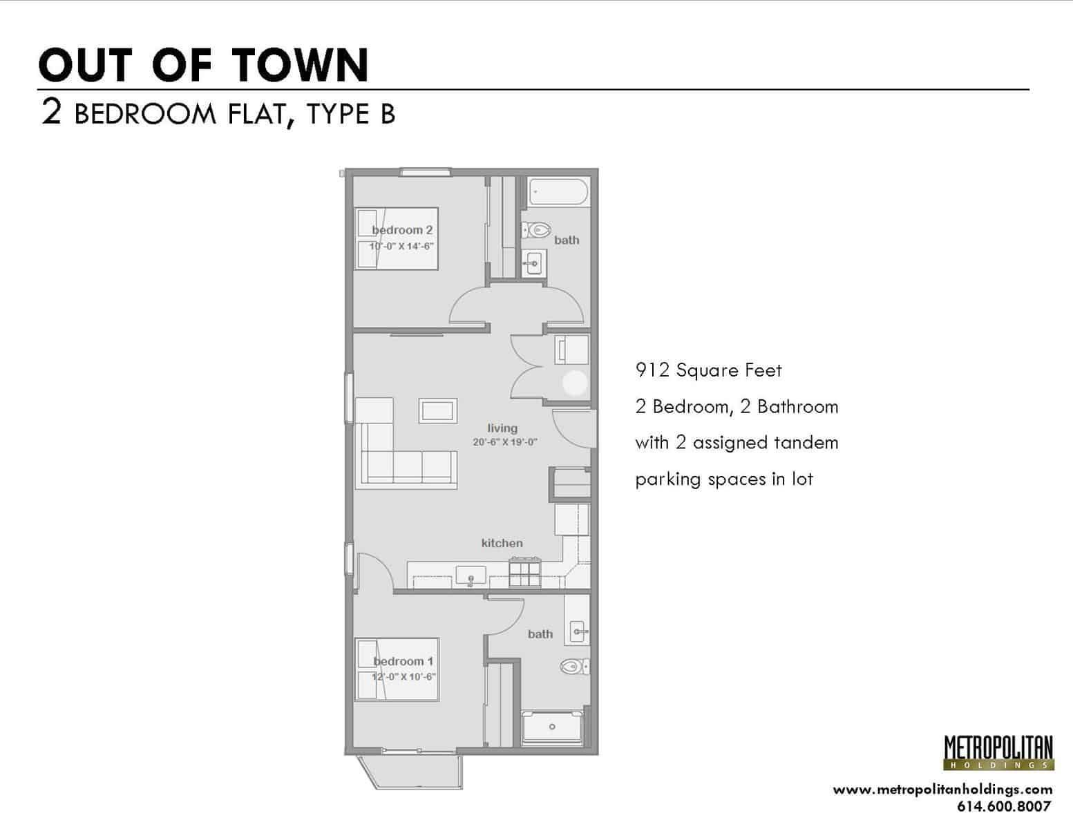 2 bedroom floor plan b