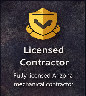 A yellow shield icon with a mechanical arm silhouette above the text 