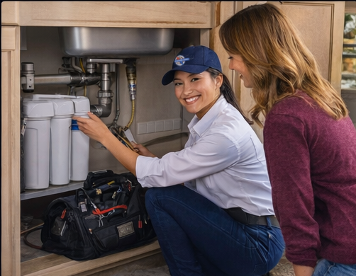 Water filter installation.