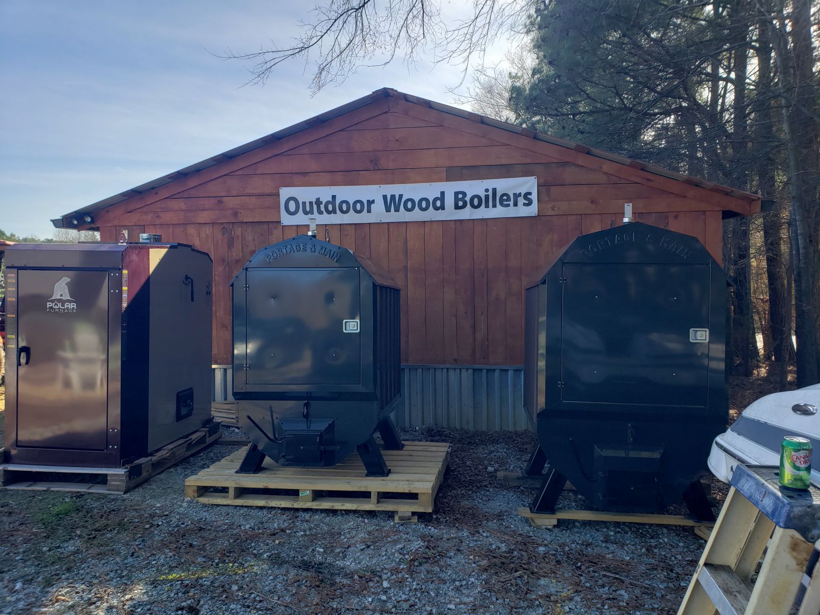 3 wood stoves on the lot