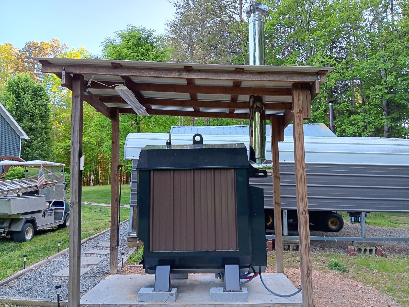 Woodstove Model BL2534 hooked up and ready to go.