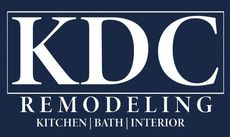 A logo for a company called KDC Remodeling kitchen bath interior.