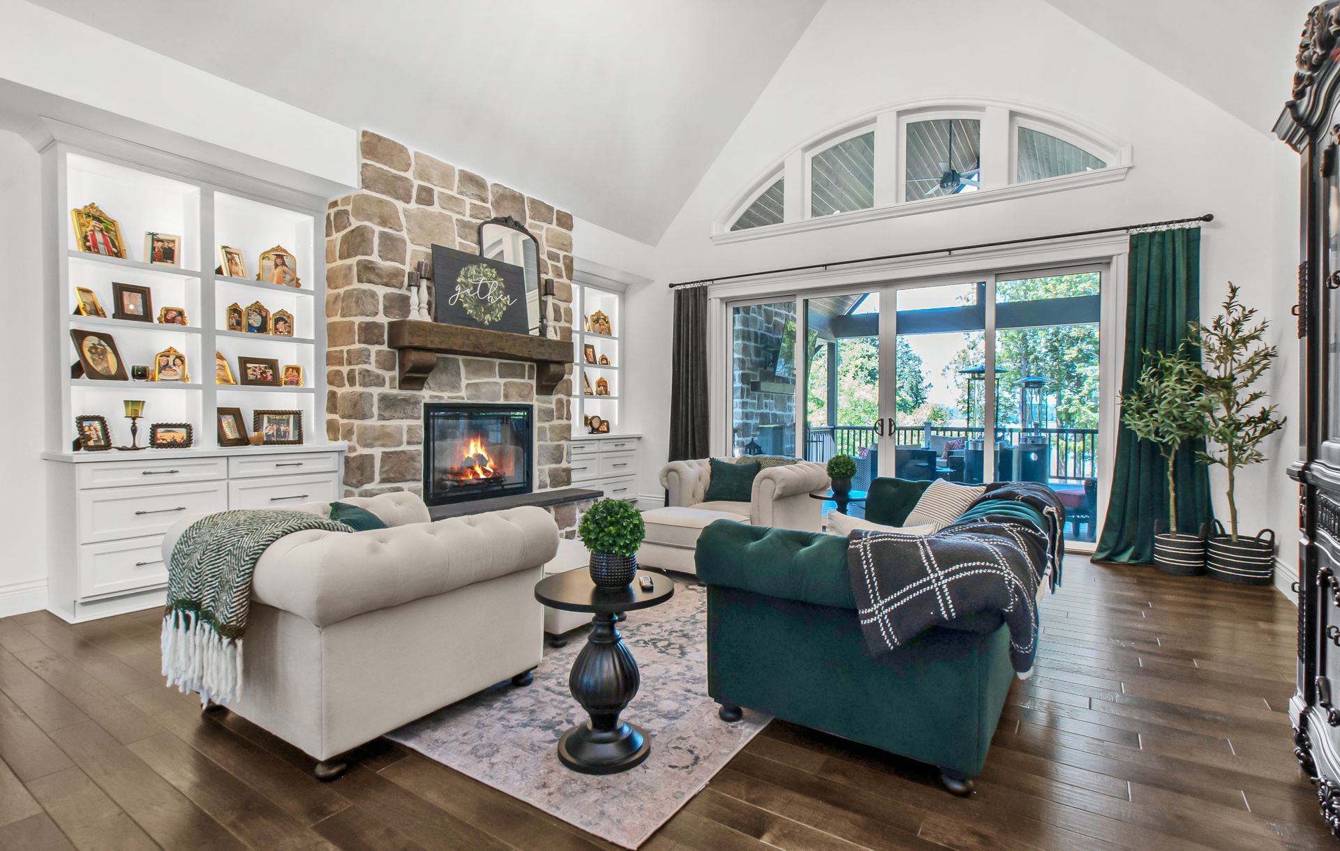 A kitchen with a large island and stools
