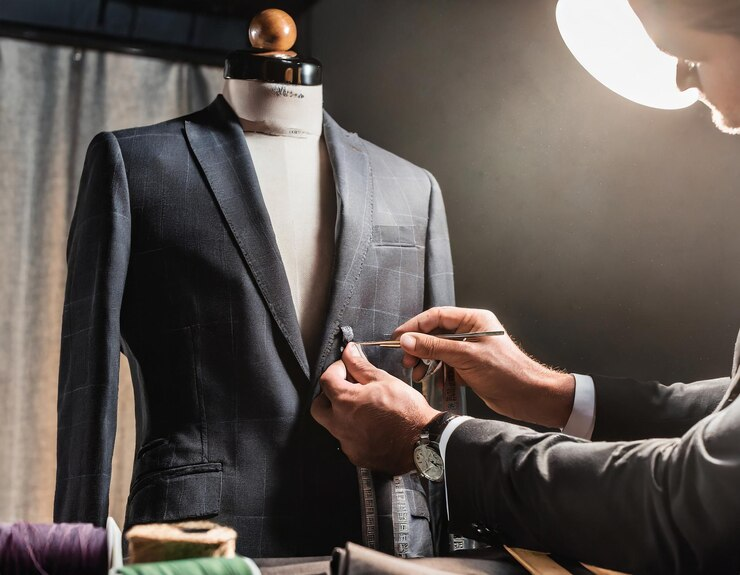 suit tailor fixing his craft