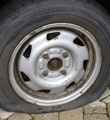 A flat tyre