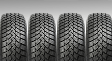 A set of new car tyres