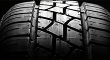 Extreme close up of tread on a tyre