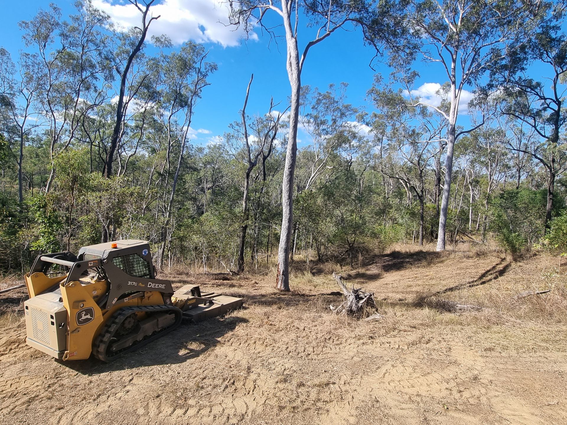 A Mulching Track Machine Actively Clearing Land — Land Clearing in Good Night, QLD