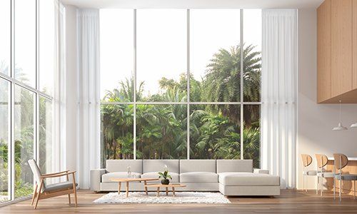 Residential Glass — Modern Living Room in Asheville, NC