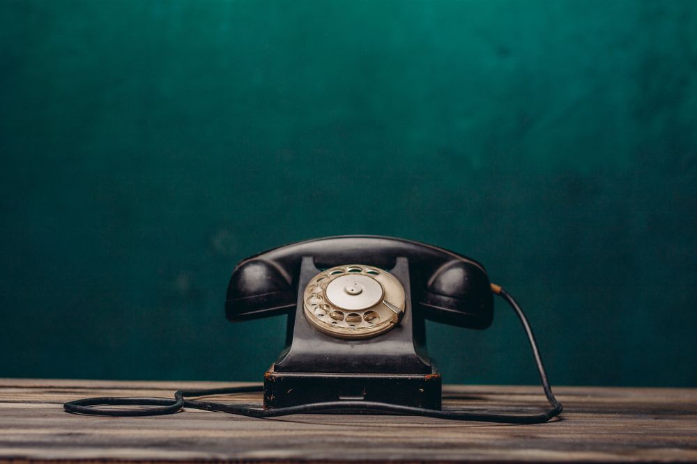 black vintage phone