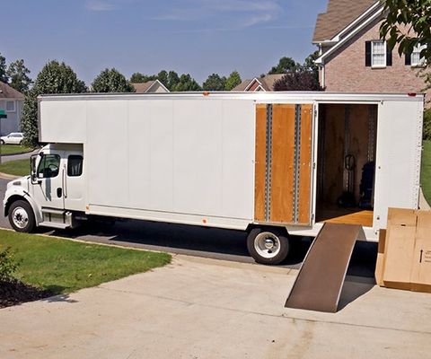 Moving and Storage Truck Side View with Open Door — Columbus, GA — Sanera Van Service Inc.