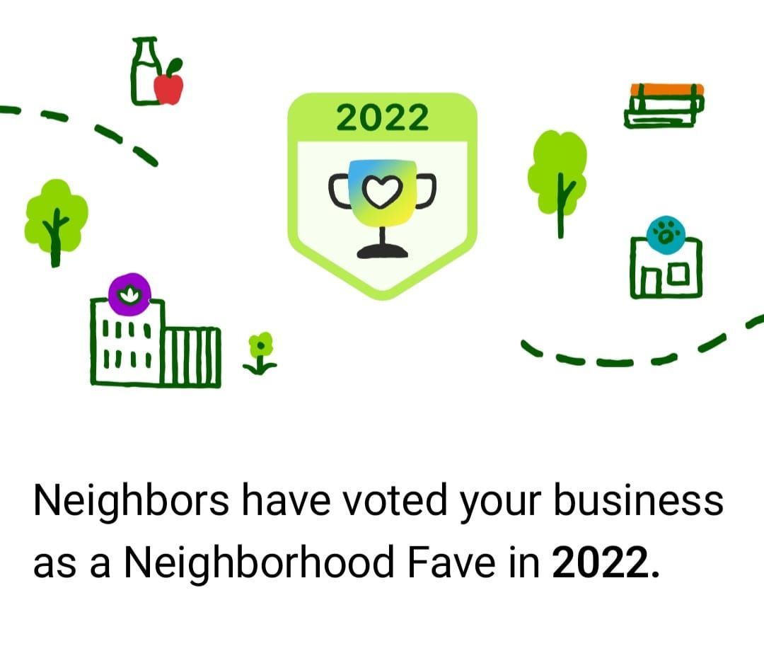 Neighbors have voted your business as a neighborhood fave in 2022.