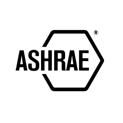 A black and white logo for a company called ashrae.