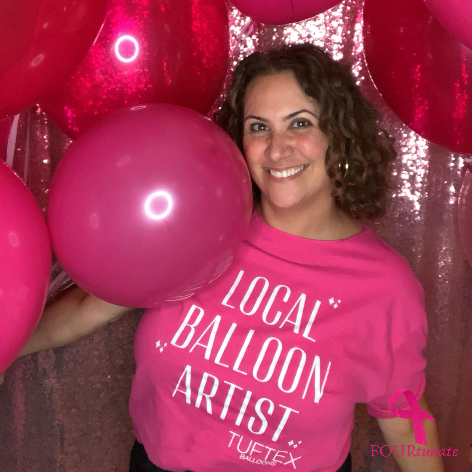 Jenn the business owner with 2  Balloon Mosaics