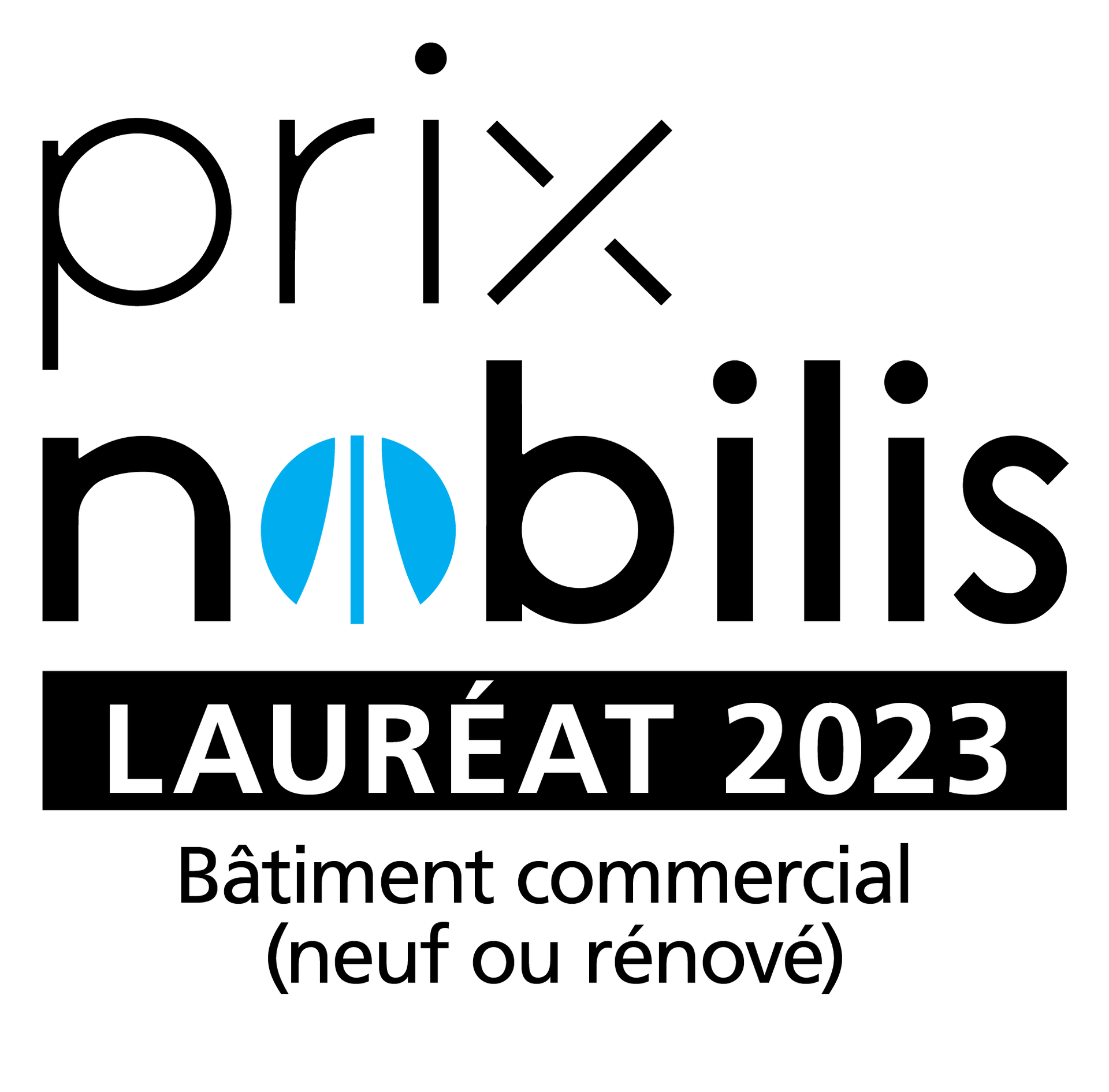 Un logo noir et blanc pour le prix mobilis laureat 2023.