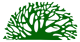 Green tree silhouette made of branching roots.