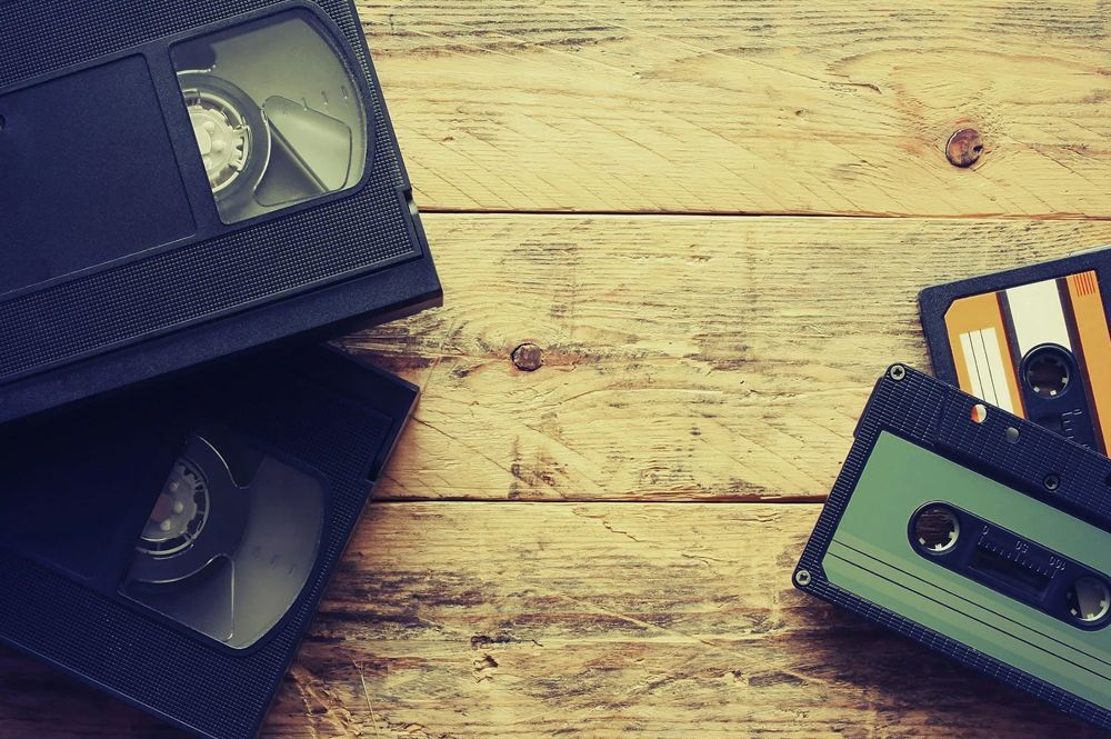 VHS Tape And A Cassette Tape